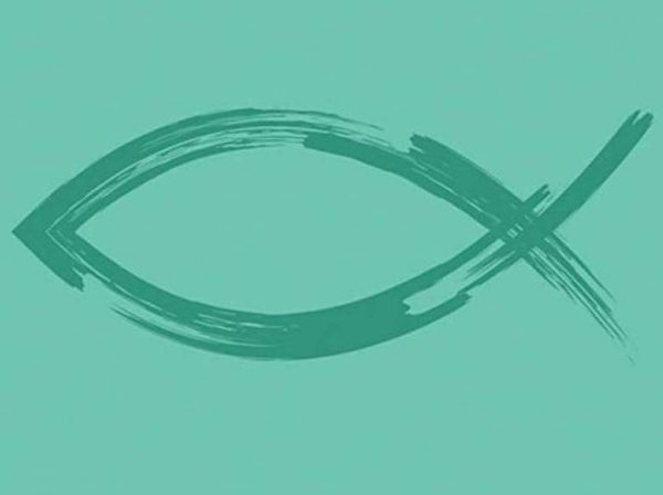 Gift wrap & tags - Ichthus fish - Teal - tag - Buy Christian Books & Gifts here