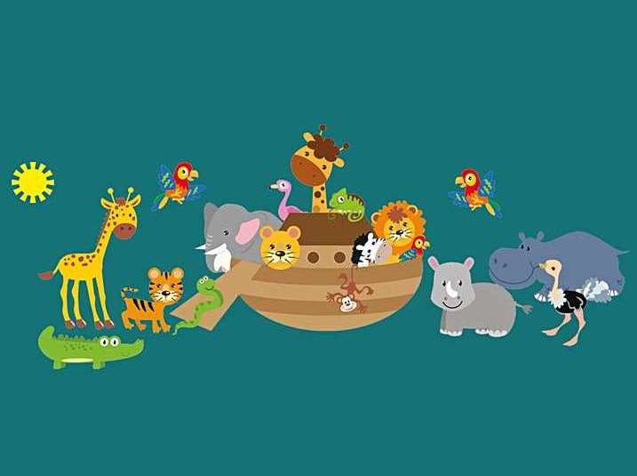 Gift wrap & tags - Noah's ark - Teal - Image 3