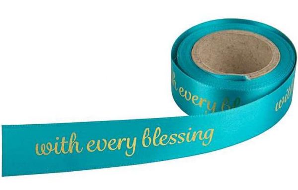 Gift Ribbon - With every Blessing - Teal - Buy Christian Books & Gifts Online here
