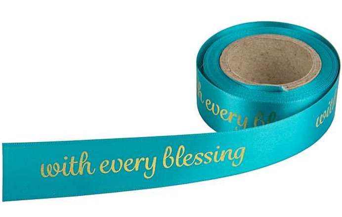 Gift Ribbon - With every Blessing - Teal - Buy Christian Books & Gifts Online here